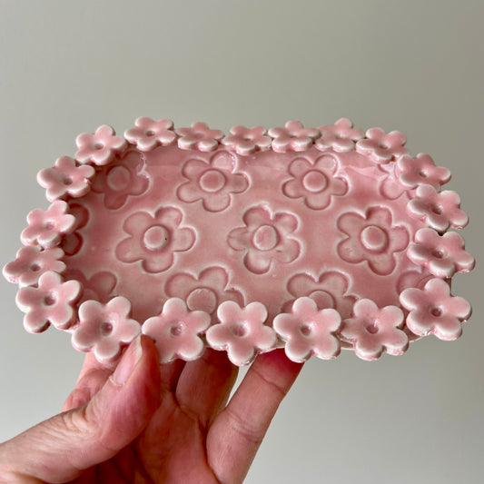 Pink Flower Soap Dish