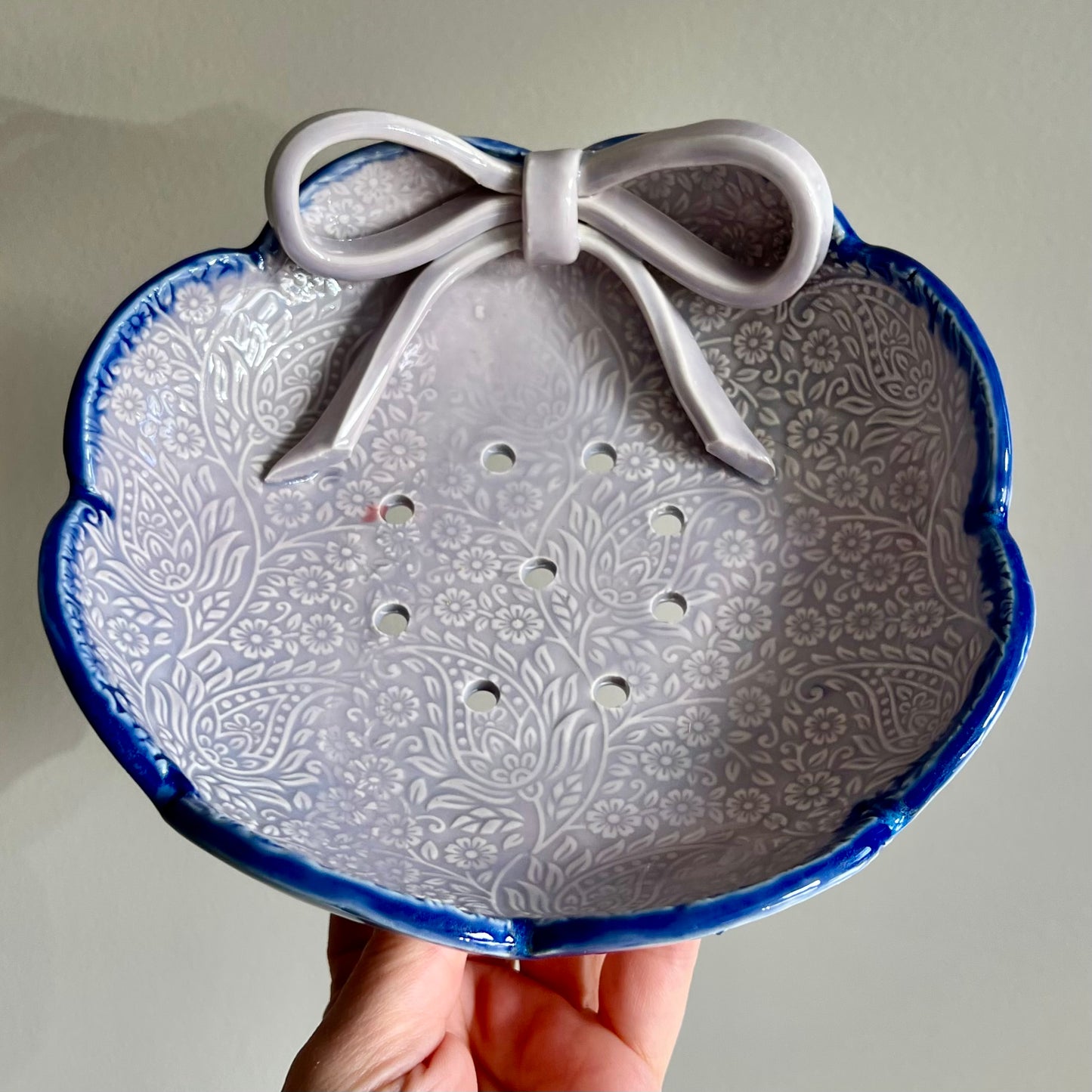 Bow Berry Bowl, Lavender & Blue